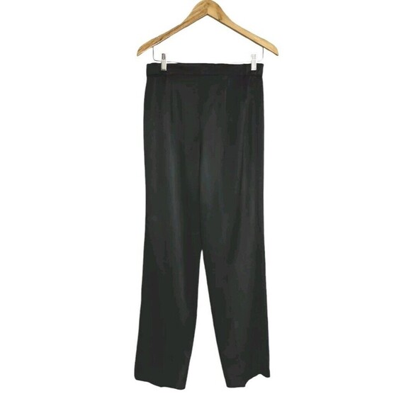 Michael Kors Collection Silk Wool Dress Pants Women's 10 Black Made In Italy - Picture 3 of 6